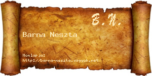 Barna Neszta névjegykártya